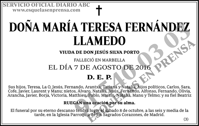 María Teresa Fernández Llamedo